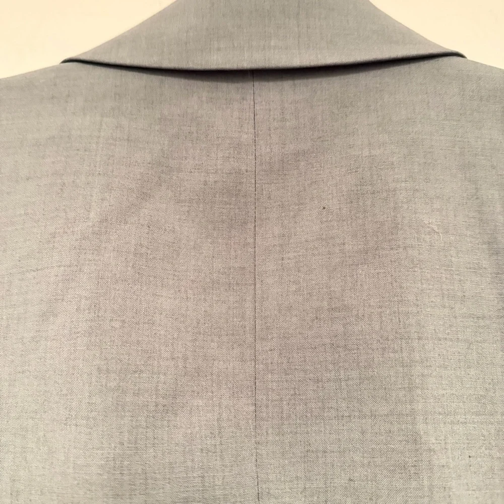 Theory Women's Gray Virgin Wool Blend One Button Blazer Size 4 - 23359 - Picture 5 of 9